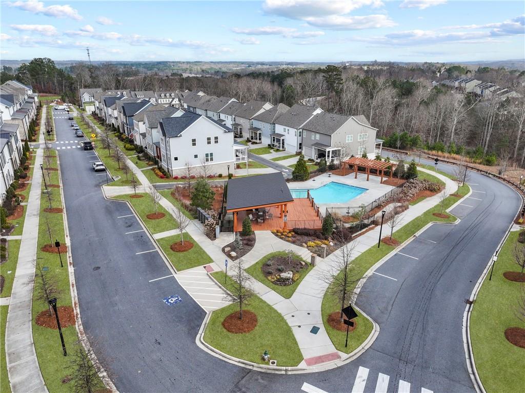 120 Meadow Mill Road Woodstock, GA 30188 - Photo 45 of 56 an aerial view of a house with swimming pool