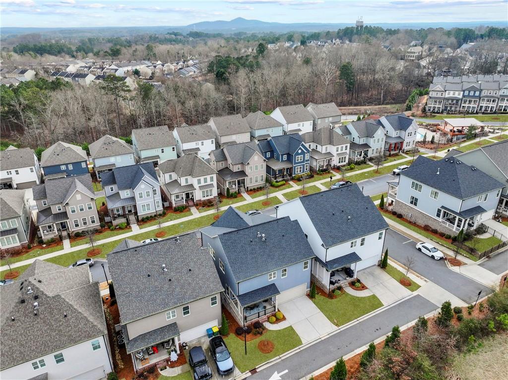 120 Meadow Mill Road Woodstock, GA 30188 - Photo 47 of 56 an aerial view of a house with a swimming pool