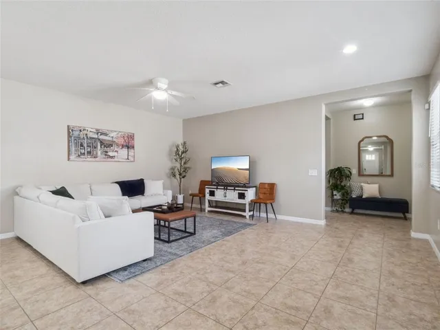 a living room with furniture