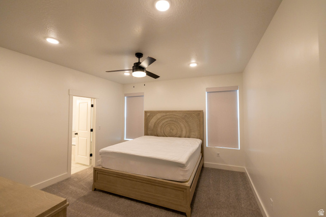 293 North Pheasant Drive Mapleton, UT 84664 - Photo 12 of 20 Carpeted bedroom featuring a ceiling fan and recessed lighting