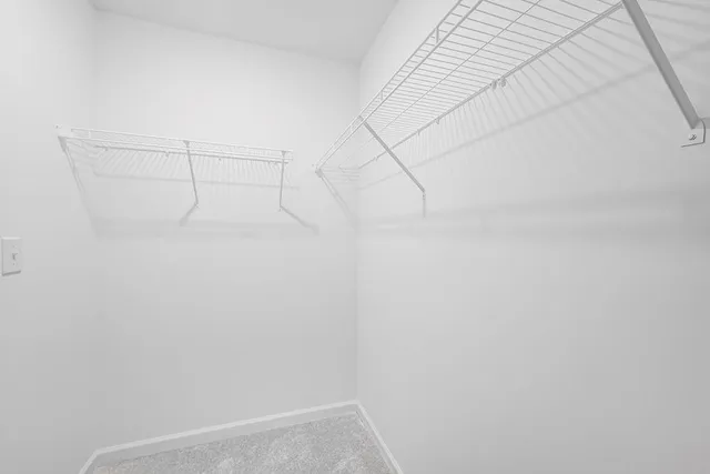 a view of small space with empty racks