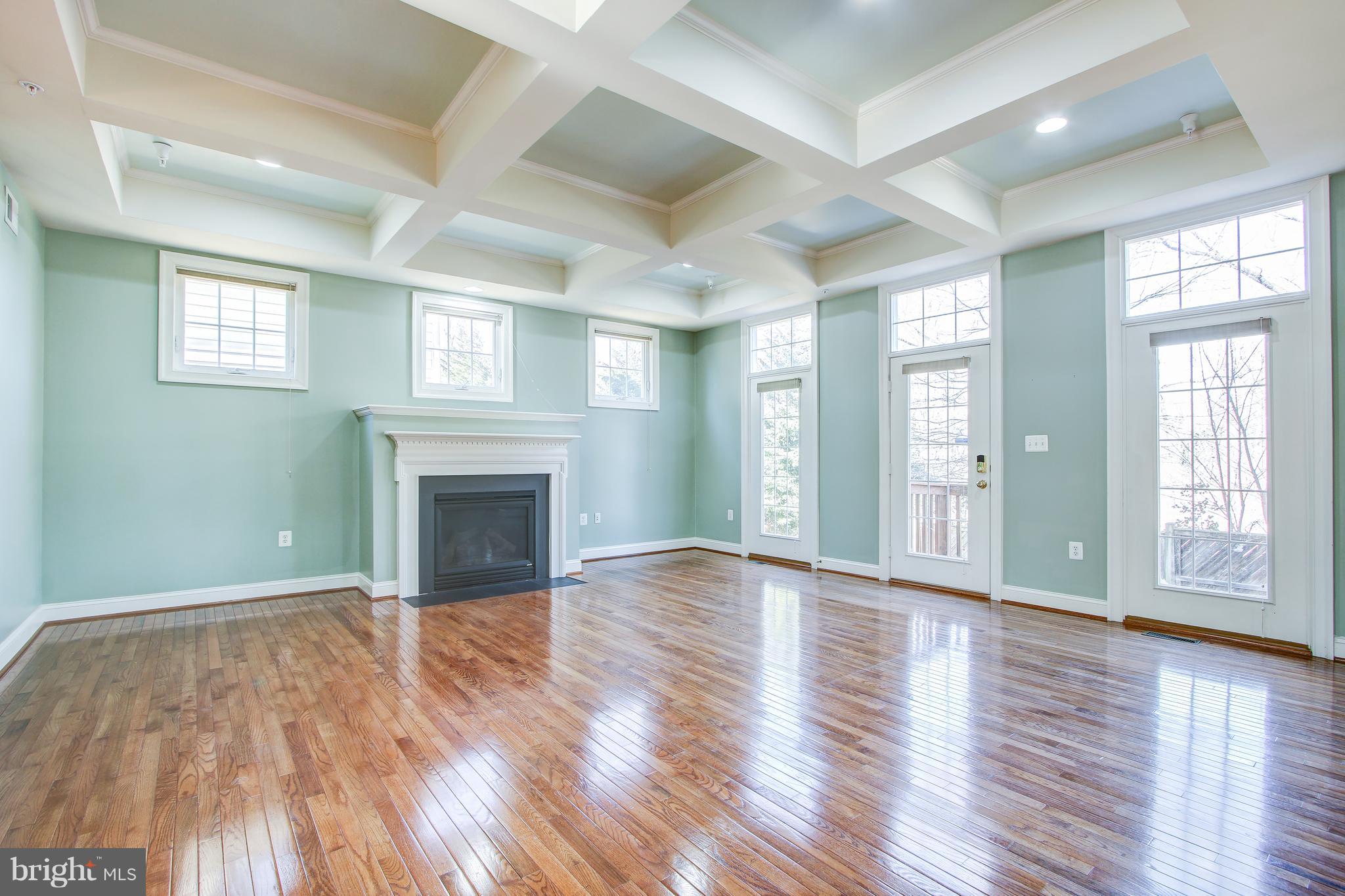 9126 Georgia Avenue Silver Spring, MD 20910 - Photo 16 of 40 Huge family room with coffered ceilings and a FP