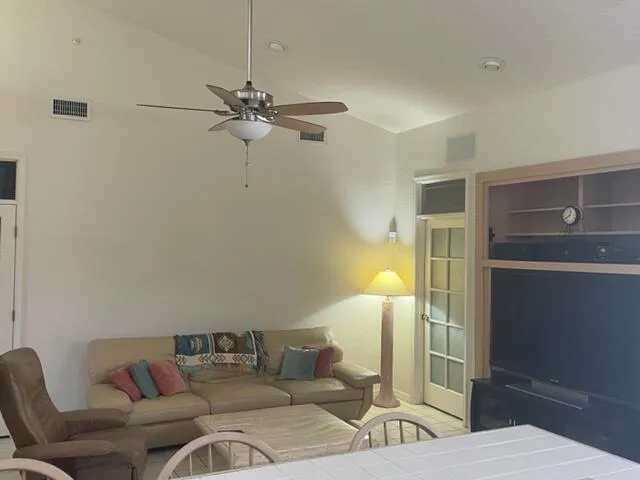 a living room with furniture