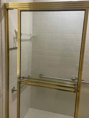 a bathroom with a shower