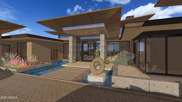 a front view of a house