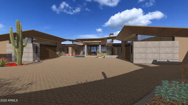 a house view with a outdoor space