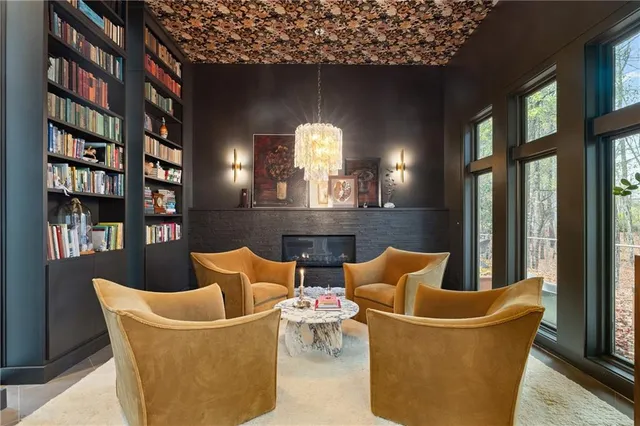 a bedroom with a bed and a mirror