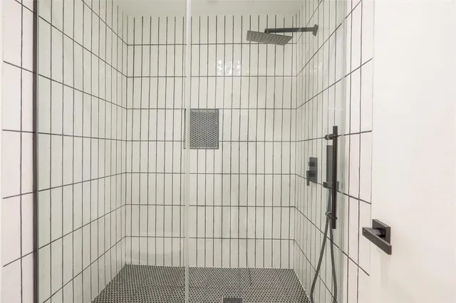a bathroom with a shower