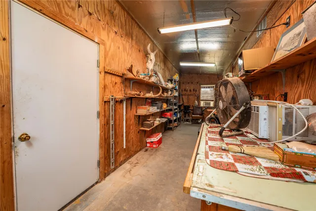 a view of a yard with an tree