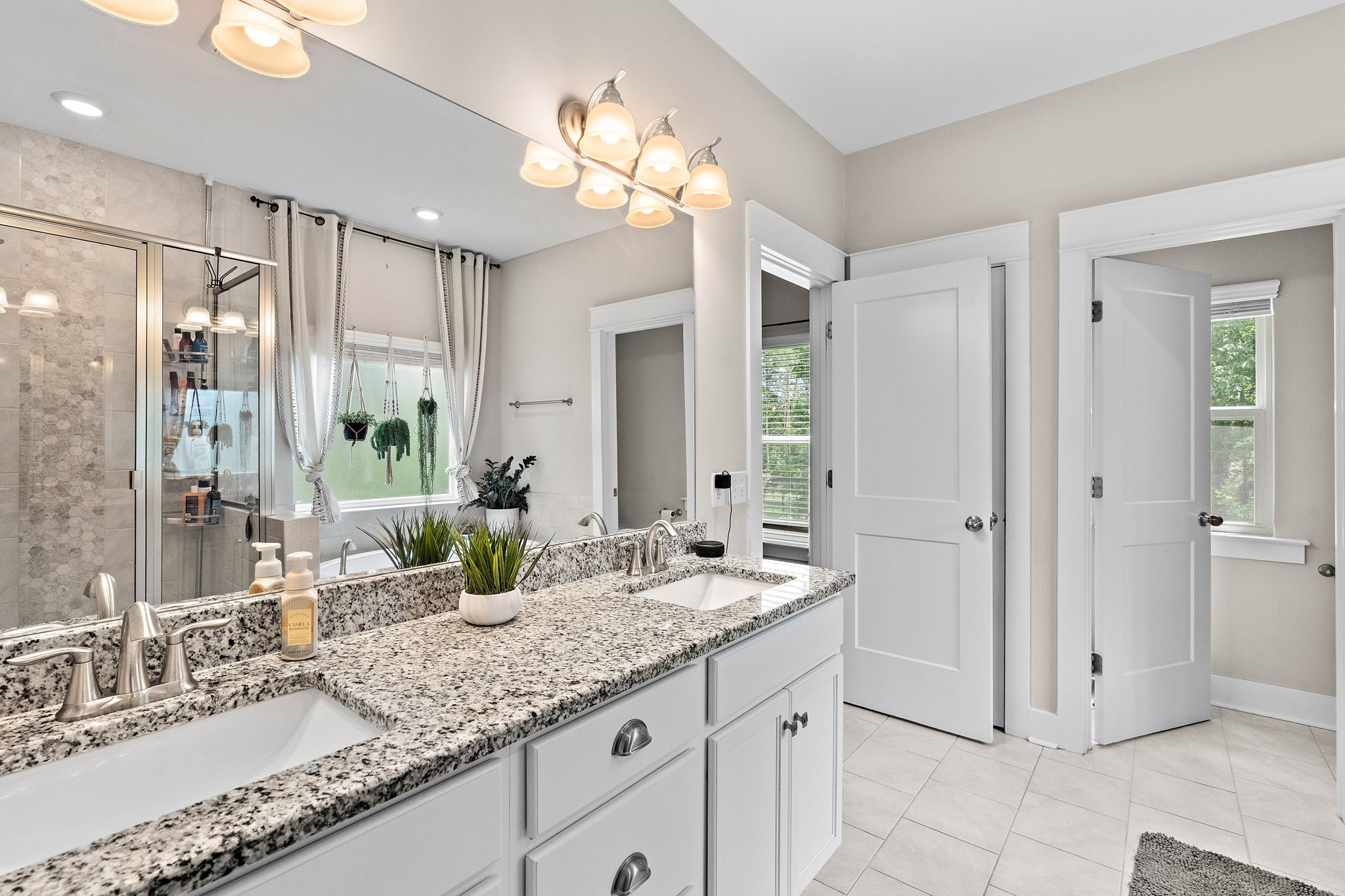 1327 Batbriar Road Murfreesboro, TN 37128 - Photo 17 of 33 a bathroom with a granite countertop double vanity sink and a mirror