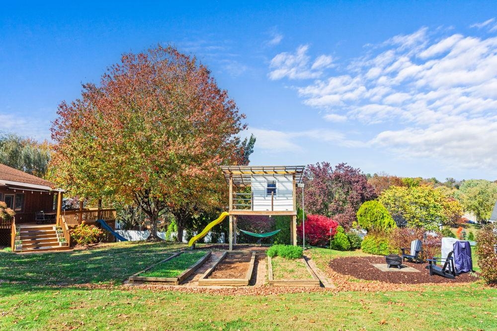 3210 Arrowhead Road Harrisonburg, VA 22801 - Photo 39 of 44 play area, raised beds and firepit area.