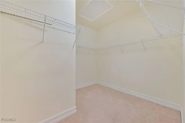 a view of a room with racks on the wall