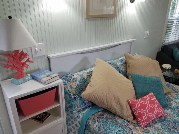 a living room with furniture