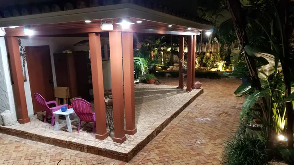 a view of outdoor space with seating area