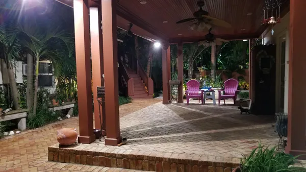 a view of a patio