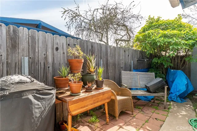 a view of backyard with green space