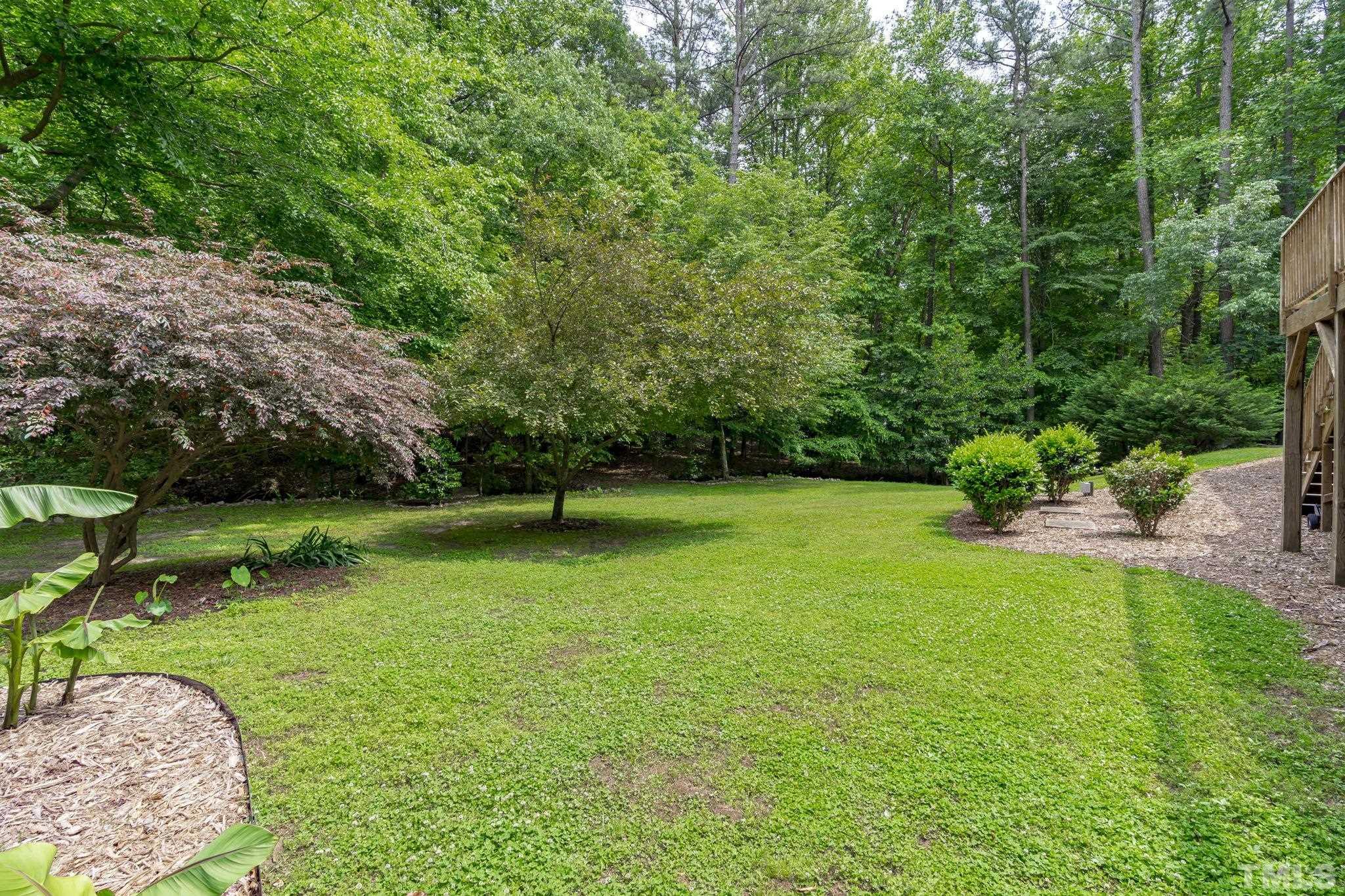 2821 Patrie Place Raleigh, NC 27613 - Photo 50 of 62 a backyard of a house with lots of green space