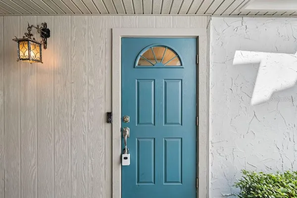 a front view of a house with entryway