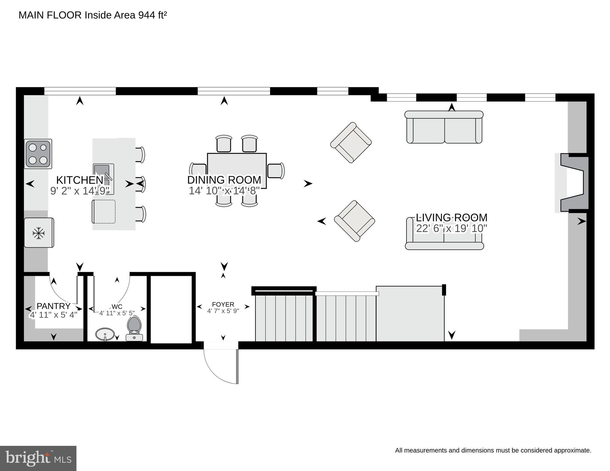 436 M Street Northwest, Unit 5 Washington, DC 20001 - Photo 27 of 30 Main Floor Floorplan