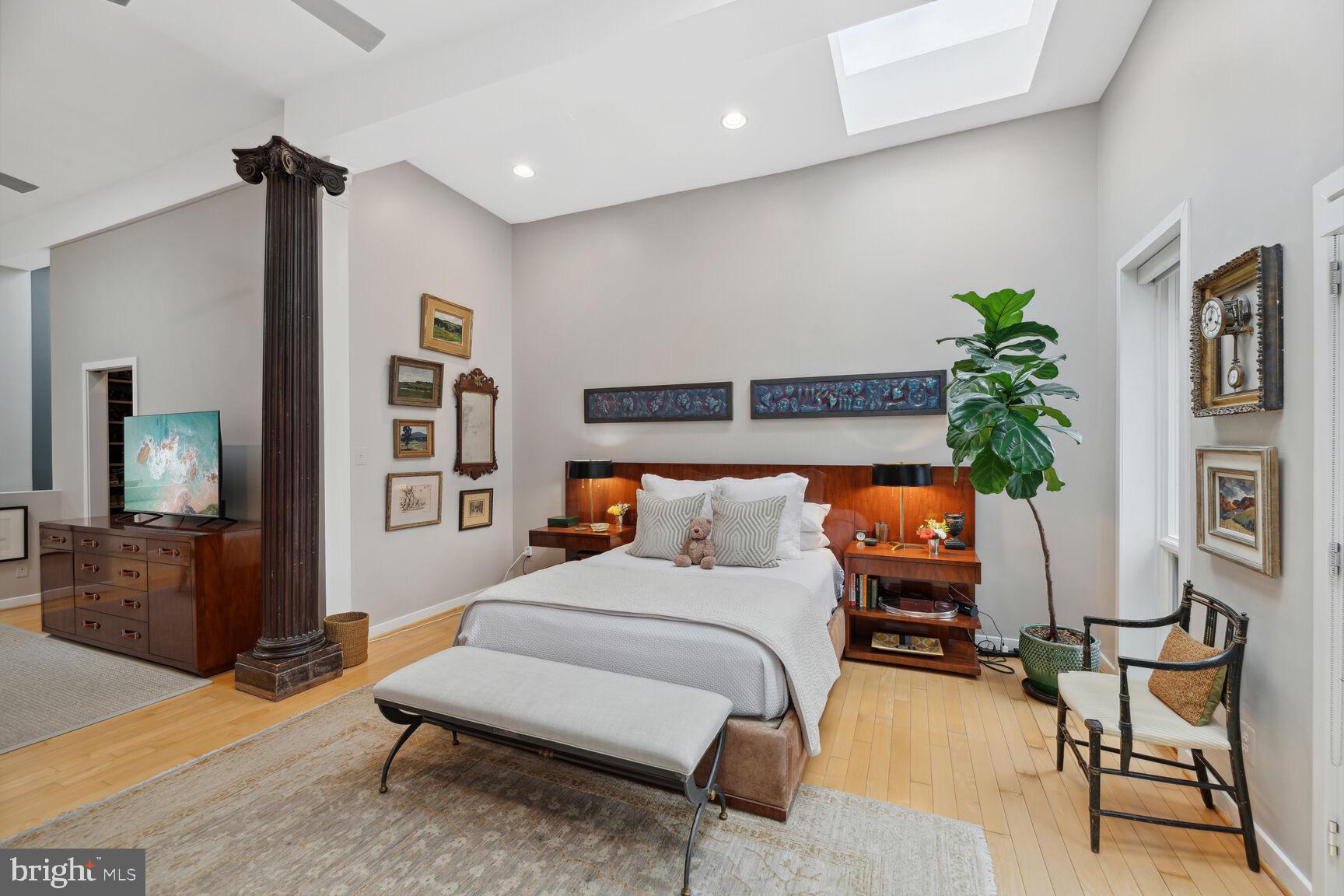436 M Street Northwest, Unit 5 Washington, DC 20001 - Photo 9 of 30 Primary Bedroom with Vaulted Ceiling and Skylights