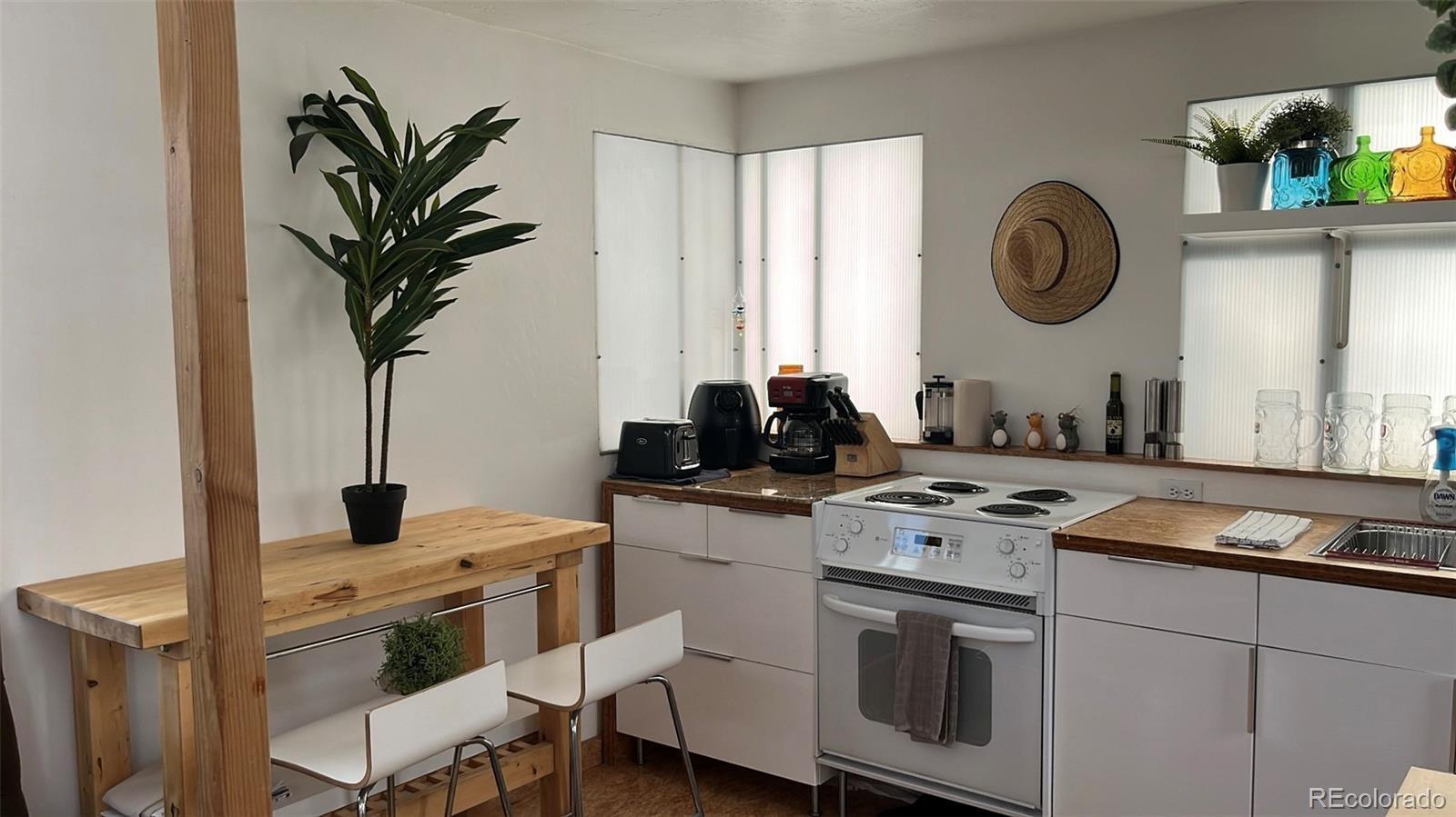 847 Airport Road Breckenridge, CO 80424 - Photo 4 of 24 a kitchen with a stove cabinets and a potted plant