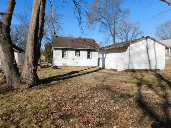 a house view with a backyard