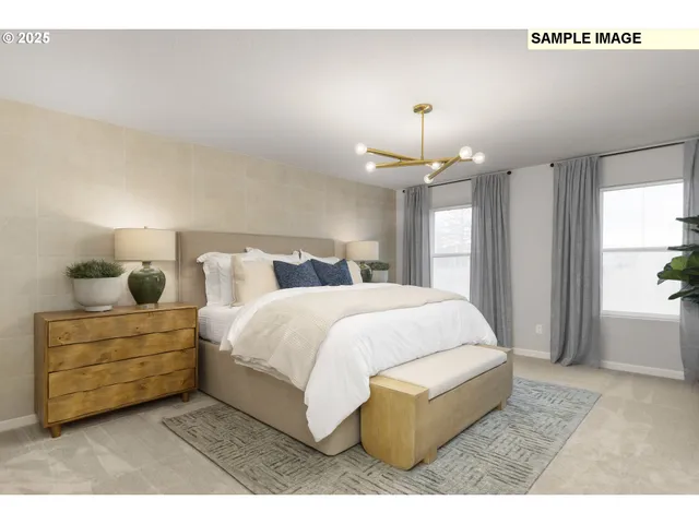 a bedroom with bed and window