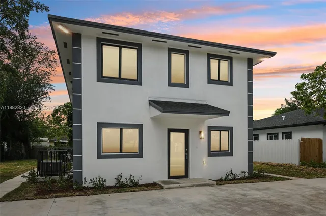 a front view of a house