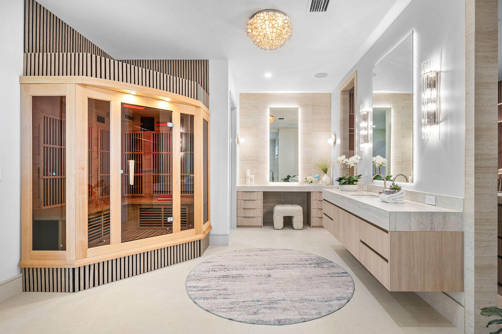 2240 Date Palm Road Boca Raton, FL 33432 - Photo 60 of 89 a bathroom with a sink a mirror and a shower