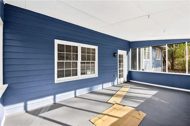 a view of an outdoor space with porch
