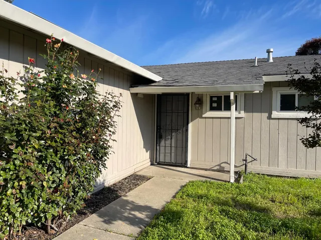a house with a white door