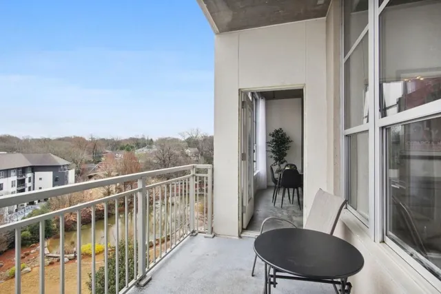 a view of a lake with a houses