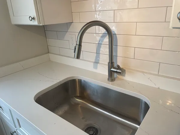 a close view of sink and tap