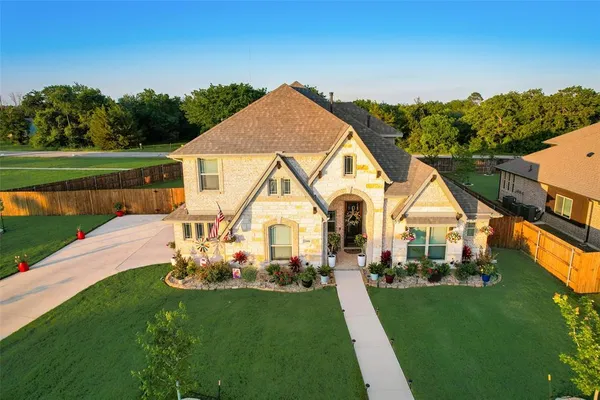 an aerial view of a house