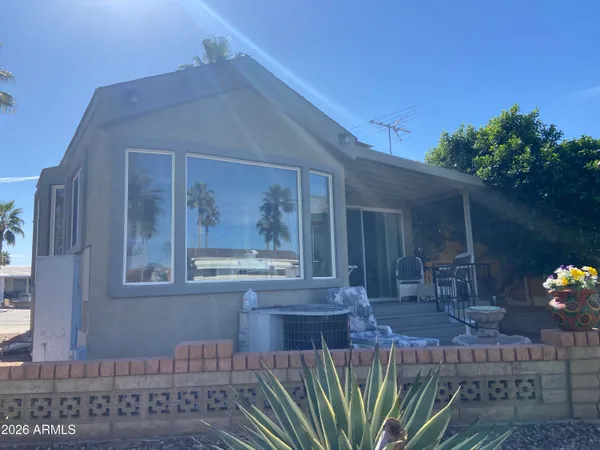 a view of a house with a patio