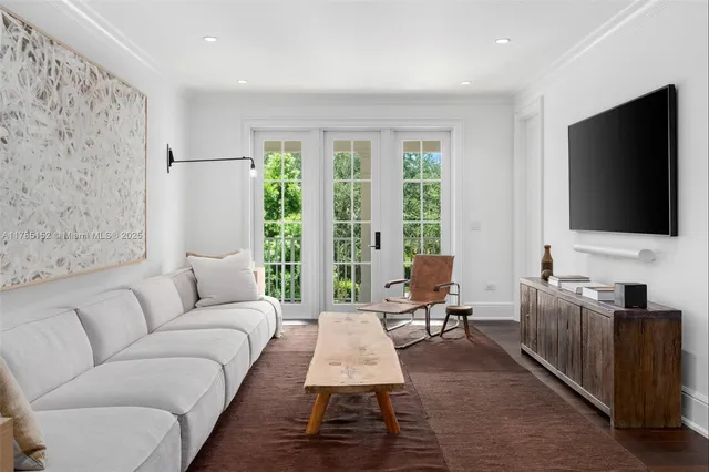 a view of a livingroom with a flat screen tv
