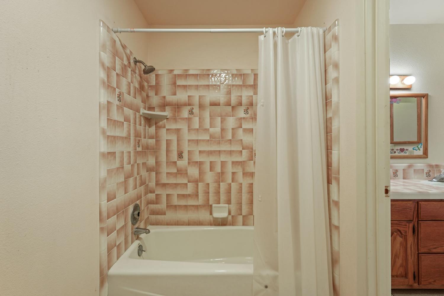 5766 Alpine Road Stockton, CA 95215 - Photo 73 of 99 a bathroom with a shower and a bath tub