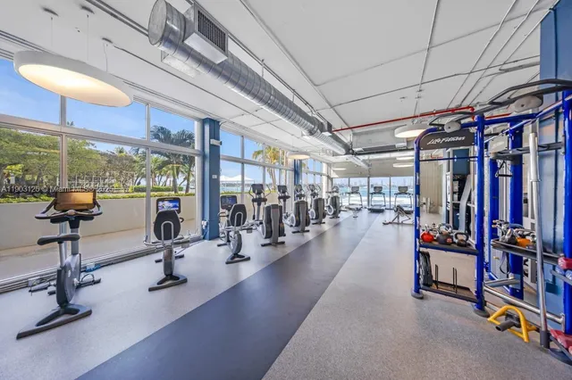 view of a room with gym equipment