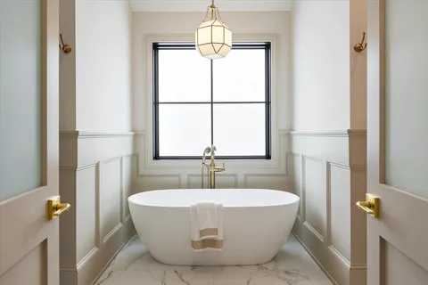 a bathroom with a sink and a tub