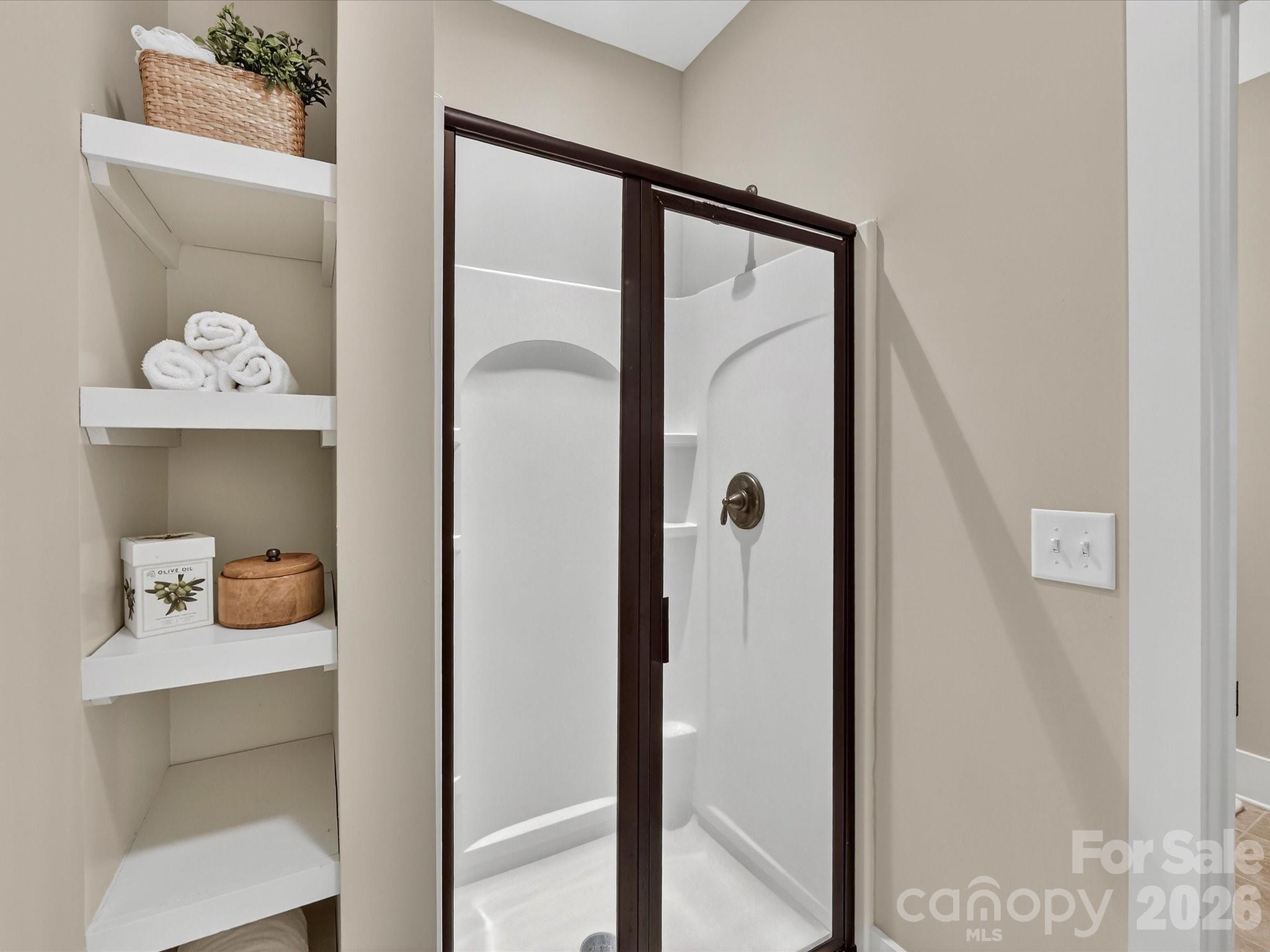 205 Streamwood Road Troutman, NC 28166 - Photo 33 of 41 a bathroom with a shower sink and mirror