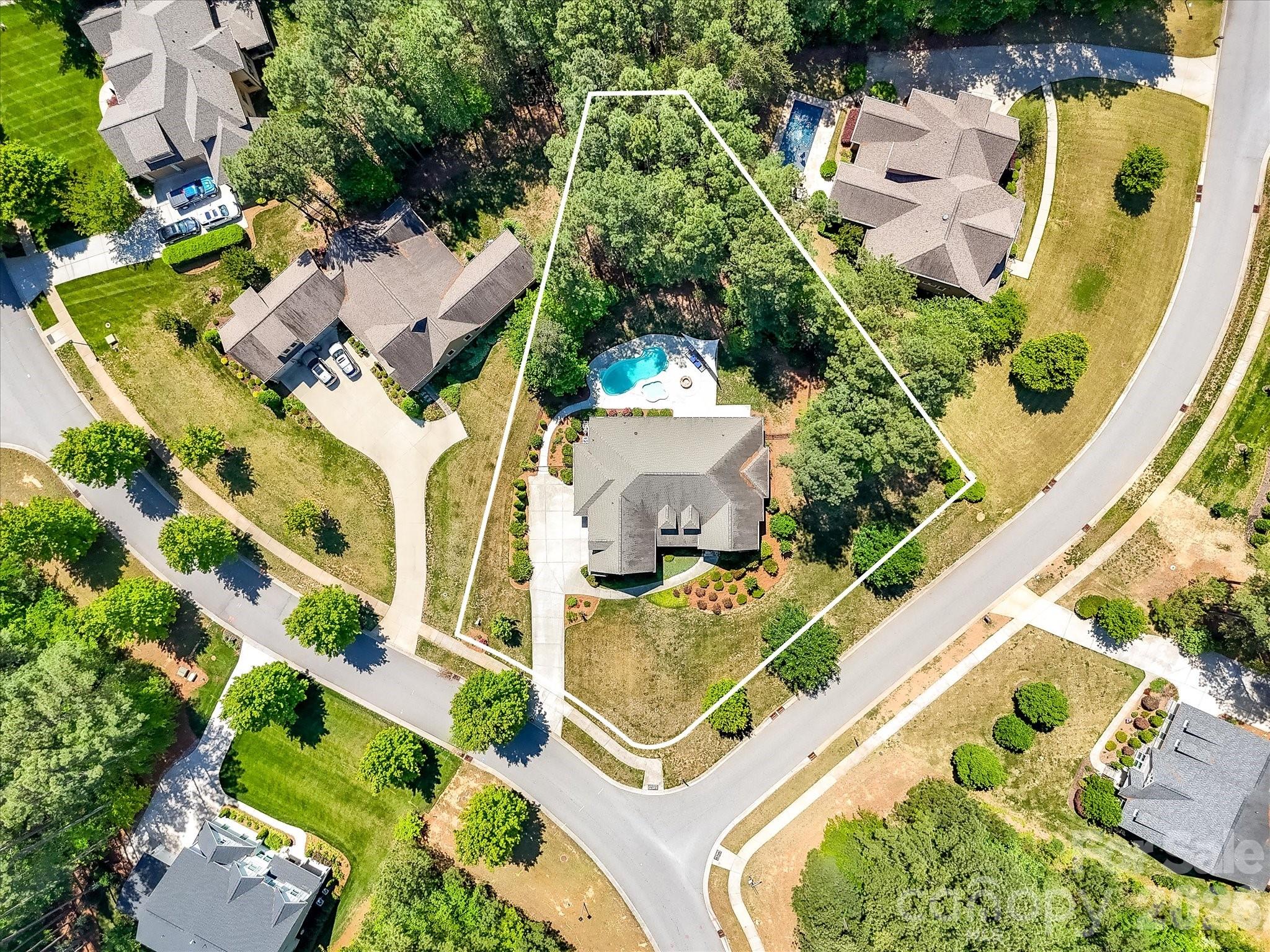 205 Streamwood Road Troutman, NC 28166 - Photo 41 of 41 an aerial view of residential house with outdoor space and swimming pool