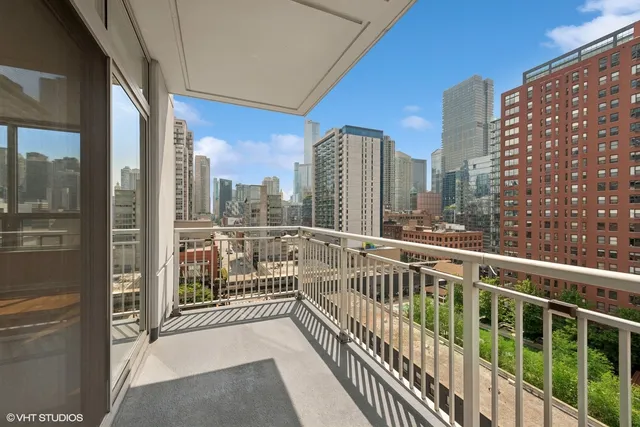 a view of city from a balcony