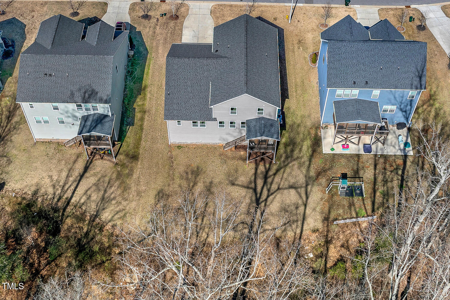 143 Rossell Park Circle Garner, NC 27529 - Photo 40 of 42 an aerial view of residential houses with outdoor space