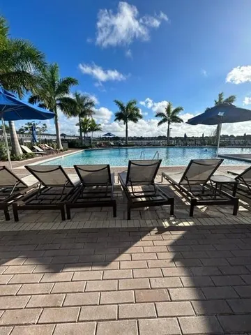 a view of a terrace with outdoor seating