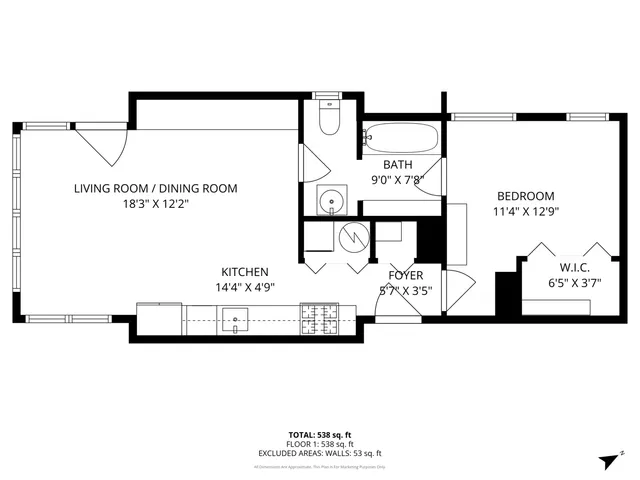 a picture of a park with furniture and a sign on the side