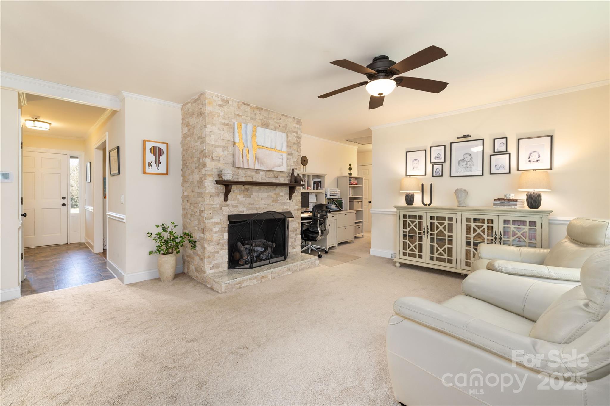 5431 Park Road Charlotte, NC 28209 - Photo 8 of 26 a living room with furniture and a fireplace