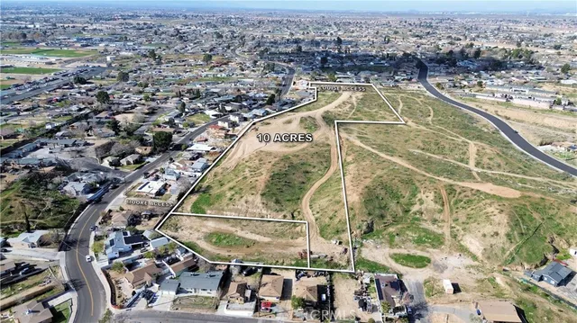 an aerial view of a swimming pool