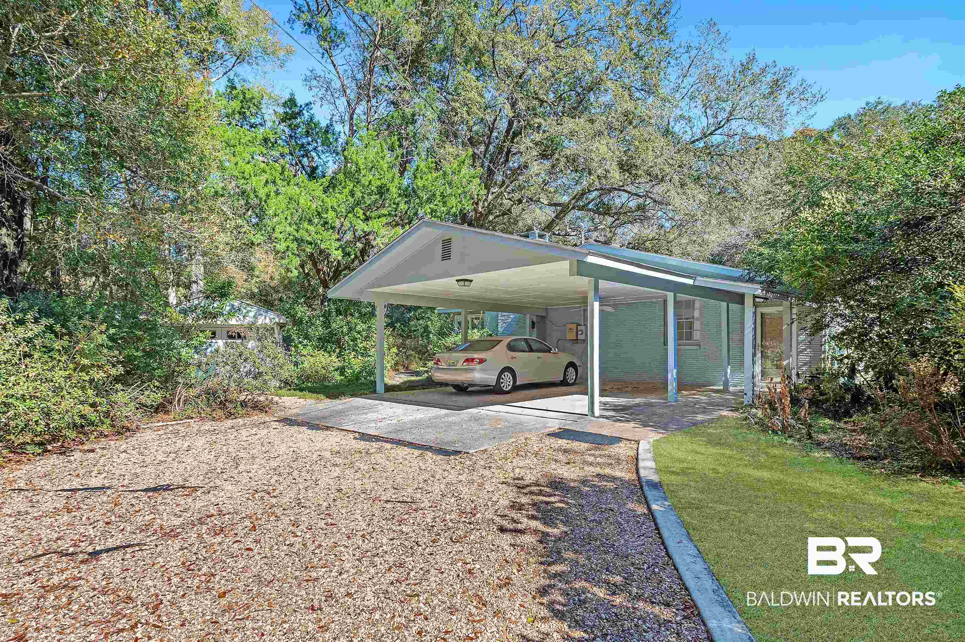 14375 Oak Street Magnolia Springs, AL 36555 - Photo 2 of 20 View of yard featuring a carport