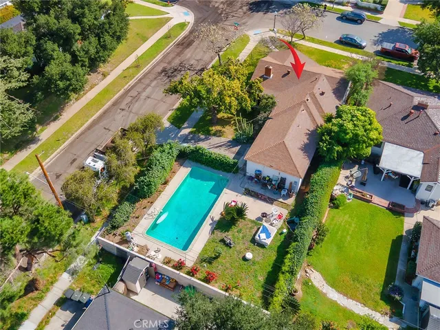 an aerial view of a house