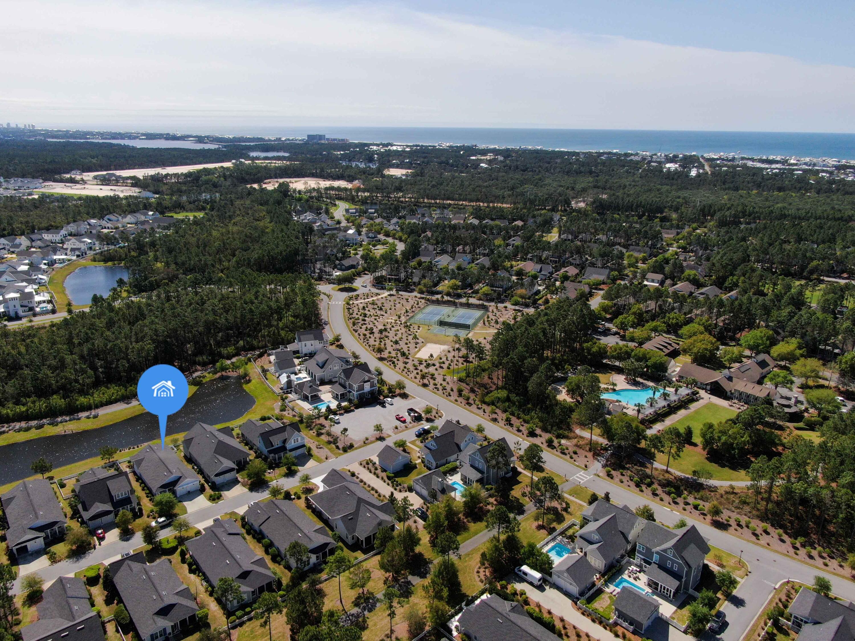 307 Sandchase Cir Inlet Beach Inlet Beach, FL 32461 - Photo 7 of 64 an aerial view of a house with a swimming pool